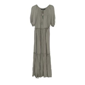 MOLLY BRACKEN Boho Prairie Tiered Maxi Dress Green S